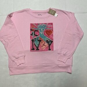 Katherine Bernhardt X J. Crew Pink Long Sleeve New York Graphic Sweatshirt S NWT